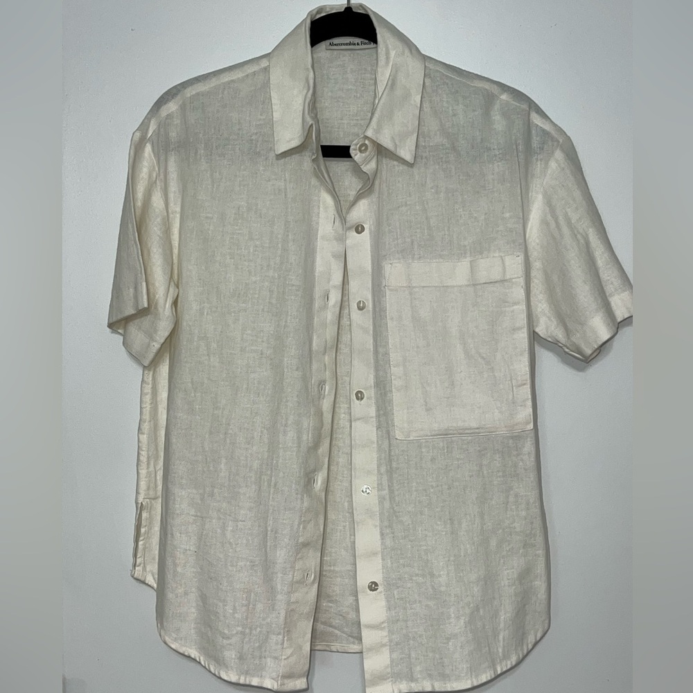 A&F White Linen Button Down